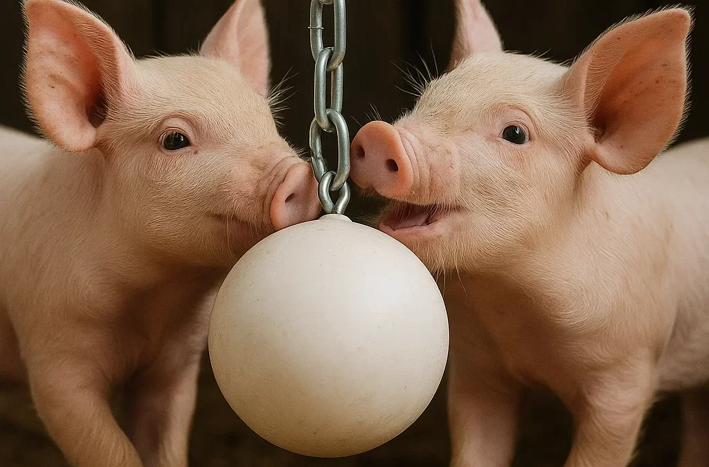 Beneficios del uso de juguetes para cerdos en el bienestar animal